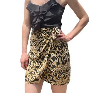 VTG YLCollection Baroque Silk Wrap Skirt Size 6